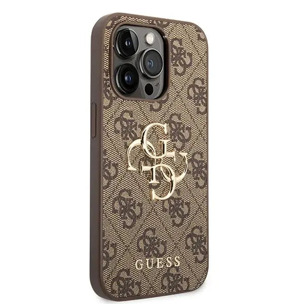 Guess GUHCP15X4GMGBR iPhone 15 Pro Max 6.7’’ brown/brown hardcase 4G Big Metal Logo - Cell phone cases