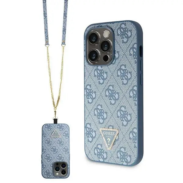 Guess GUHCP15XP4TDSCPB iPhone 15 Pro Max 6.7’’ blue/blue hardcase Crossbody 4G Metal Logo - Cell phone cases