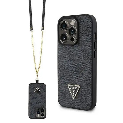 Guess GUHCP15XP4TDSCPK iPhone 15 Pro Max 6.7’’ black/black hardcase Crossbody 4G Metal Logo - Cell phone cases