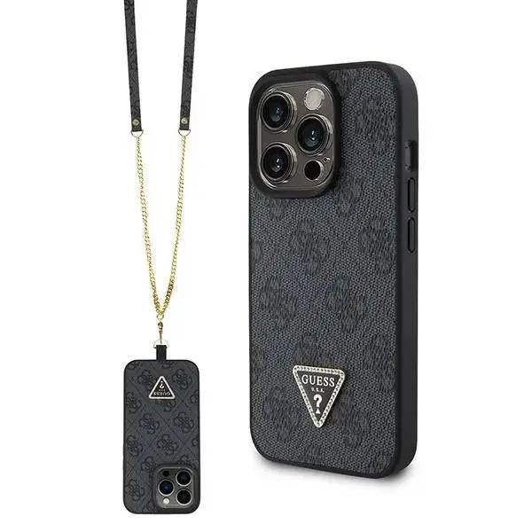Guess GUHCP15XP4TDSCPK iPhone 15 Pro Max 6.7’’ black/black hardcase Crossbody 4G Metal Logo - Cell phone cases