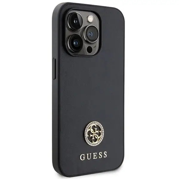 Guess GUHCP15XPS4DGPK iPhone 15 Pro Max 6.7’’ black/black hardcase Strass Metal Logo - Cell phone cases