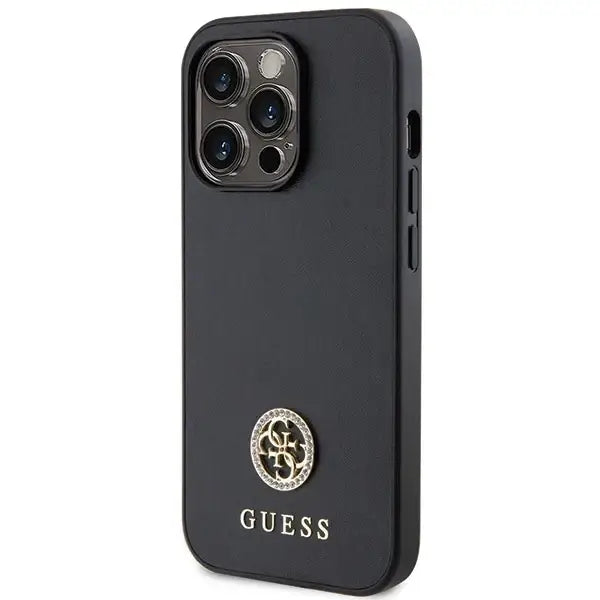 Guess GUHCP15XPS4DGPK iPhone 15 Pro Max 6.7’’ black/black hardcase Strass Metal Logo - Cell phone cases