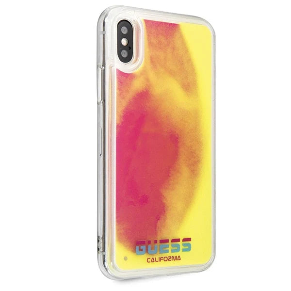 Guess GUHCPXGLCPI iPhone X/Xs różowy /pink hard case California Glow in the dark - Cell phone cases