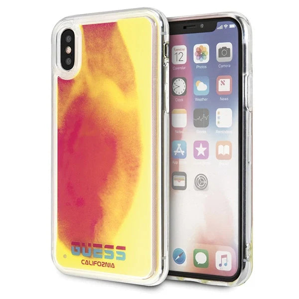 Guess GUHCPXGLCPI iPhone X/Xs różowy /pink hard case California Glow in the dark - Cell phone cases