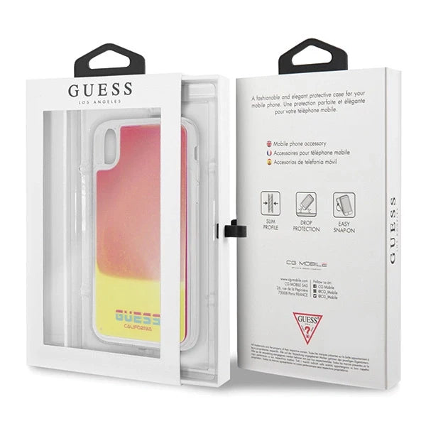 Guess GUHCPXGLCPI iPhone X/Xs różowy /pink hard case California Glow in the dark - Cell phone cases