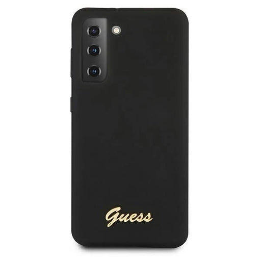 Guess GUHCS21MLSLMGBK S21+ G996 czarny/black hardcase Silicone Script Metal Logo - Cell phone cases