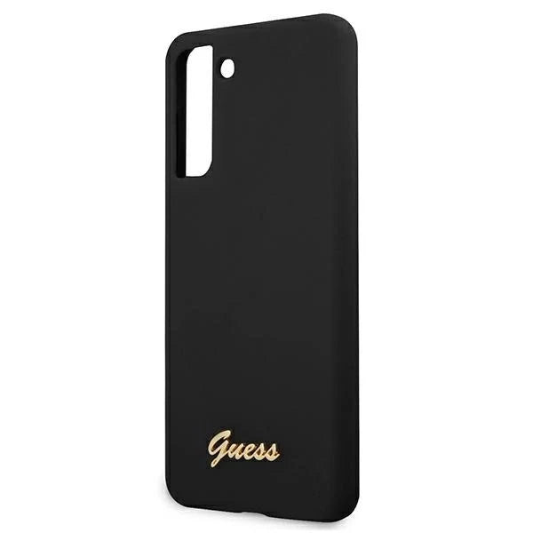 Guess GUHCS21MLSLMGBK S21+ G996 czarny/black hardcase Silicone Script Metal Logo - Cell phone cases