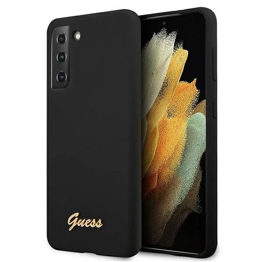 Guess GUHCS21MLSLMGBK S21+ G996 czarny/black hardcase Silicone Script Metal Logo - Cell phone cases