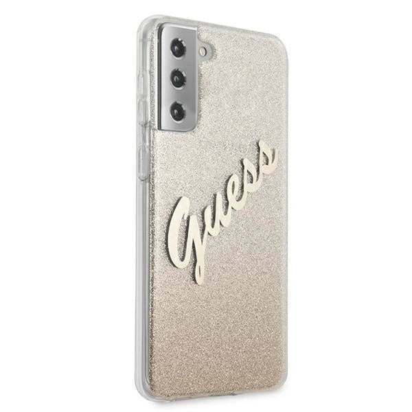 Guess GUHCS21MPCUGLSGO S21+ G996 złoty/gold hardcase Glitter Gradient Script - Cell phone cases and covers<<<HurtelXML