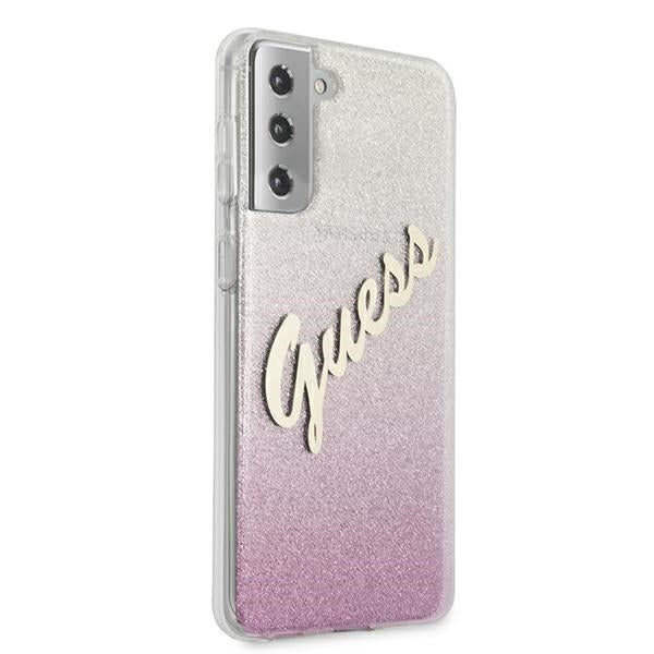 Guess GUHCS21MPCUGLSPI S21+ G996 pink/pink hardcase Glitter Gradient Script - Cell phone cases and covers<<<HurtelXML