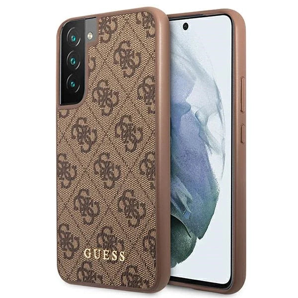 Guess GUHCS22SG4GFBR S22 S901 brązowy/brown hard case 4G Metal Gold Logo - Cell phone cases and covers<<<HurtelXML