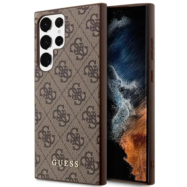 Guess GUHCS23LG4GFBR S23 Ultra S918 brown/brown hard case 4G Metal Gold Logo - Cell phone cases and covers<<<HurtelXML