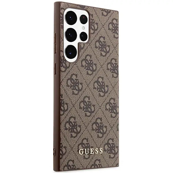 Guess GUHCS23LG4GFBR S23 Ultra S918 brown/brown hard case 4G Metal Gold Logo - Cell phone cases and covers<<<HurtelXML