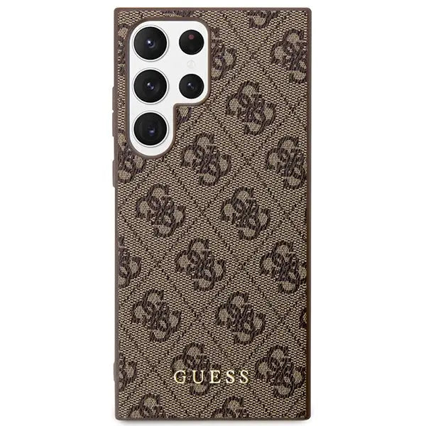 Guess GUHCS23LG4GFBR S23 Ultra S918 brown/brown hard case 4G Metal Gold Logo - Cell phone cases and covers<<<HurtelXML
