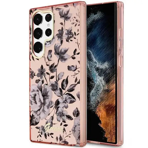Guess GUHCS23LHCFWSP S23 Ultra S918 pink/pink hardcase Flower Collection - Cell phone cases and covers<<<HurtelXML
