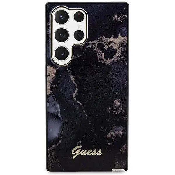 Guess GUHCS23LHTMRSK S23 Ultra S918 black/black hardcase Golden Marble Collection - Cell phone cases