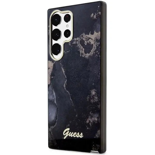 Guess GUHCS23LHTMRSK S23 Ultra S918 black/black hardcase Golden Marble Collection - Cell phone cases