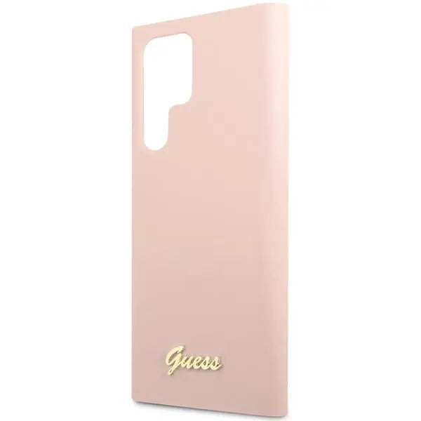 Guess GUHCS23LLSLMGPP S23 Ultra S918 pink/pink hardcase Silicone Script Metal Logo - Cell phone cases