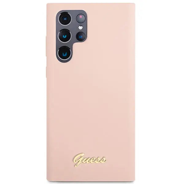 Guess GUHCS23LLSLMGPP S23 Ultra S918 pink/pink hardcase Silicone Script Metal Logo - Cell phone cases