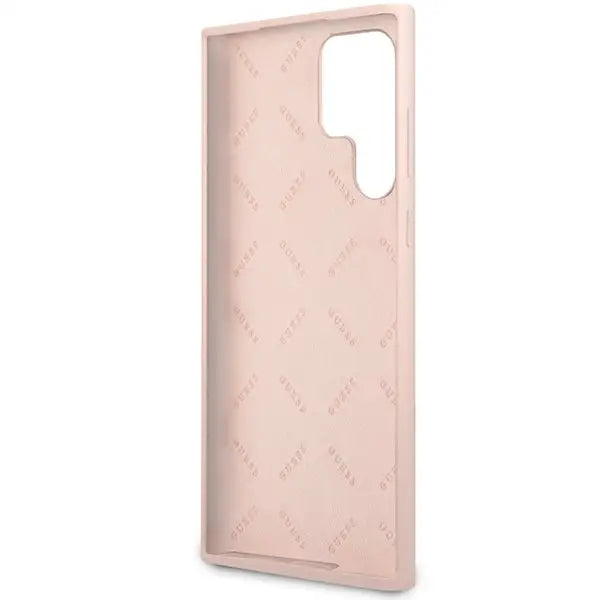 Guess GUHCS23LLSLMGPP S23 Ultra S918 pink/pink hardcase Silicone Script Metal Logo - Cell phone cases