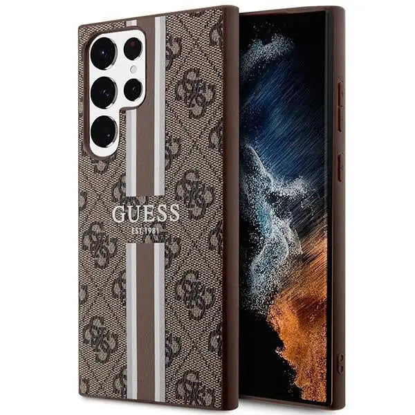 Guess GUHCS23LP4RPSW S23 Ultra S918 brown/brown hardcase 4G Printed Stripe - Cell phone cases and covers<<<HurtelXML