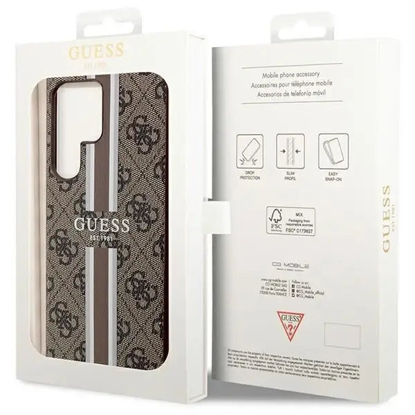 Guess GUHCS23LP4RPSW S23 Ultra S918 brown/brown hardcase 4G Printed Stripe - Cell phone cases and covers<<<HurtelXML