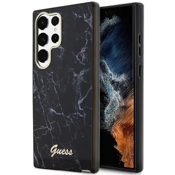 Guess GUHCS23LPCUMAK S23 Ultra S918 black/black hardcase Marble - Cell phone cases and covers<<<HurtelXML