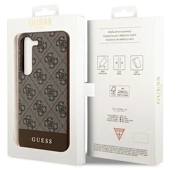 Guess GUHCS23MG4GLBR S23+ S916 brown/brown hardcase 4G Stripe Collection - Cell phone cases and covers<<<HurtelXML