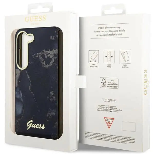 Guess GUHCS23MHTMRSK S23+ S916 black/black hardcase Golden Marble Collection - Cell phone cases and covers<<<HurtelXML