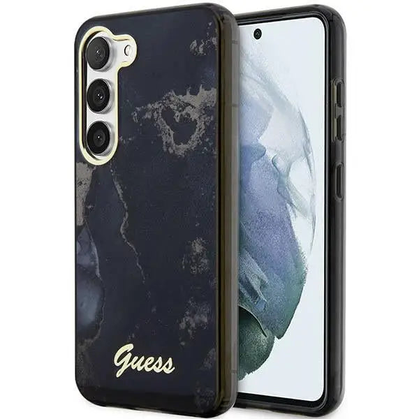Guess GUHCS23MHTMRSK S23+ S916 black/black hardcase Golden Marble Collection - Cell phone cases and covers<<<HurtelXML