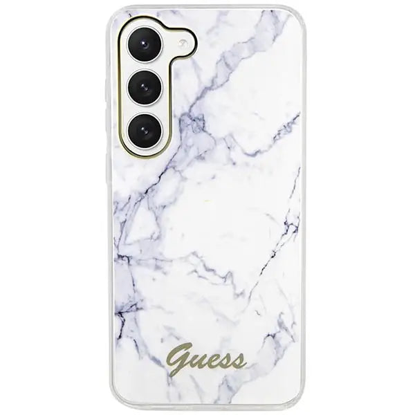 Guess GUHCS23MPCUMAH S23+ S916 white/white hardcase Marble - Cell phone cases and covers<<<HurtelXML
