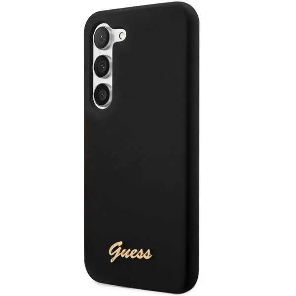 Guess GUHCS23MSLSMK S23+ S916 black/black hardcase Silicone Vintage Gold Logo - Cell phone cases and covers<<<HurtelXML
