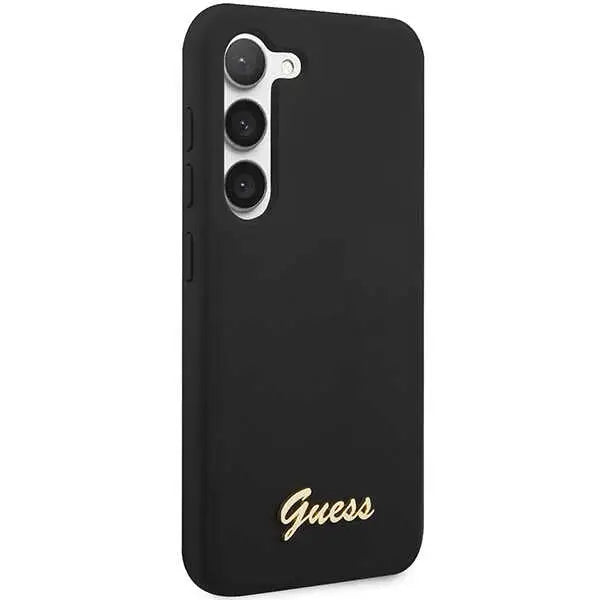 Guess GUHCS23MSLSMK S23+ S916 black/black hardcase Silicone Vintage Gold Logo - Cell phone cases and covers<<<HurtelXML
