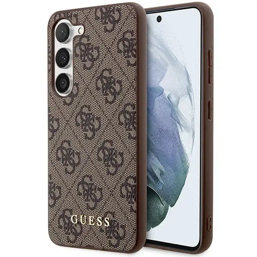 Guess GUHCS23SG4GFBR S23 S911 brown/brown hard case 4G Metal Gold Logo - Cell phone cases and covers<<<HurtelXML