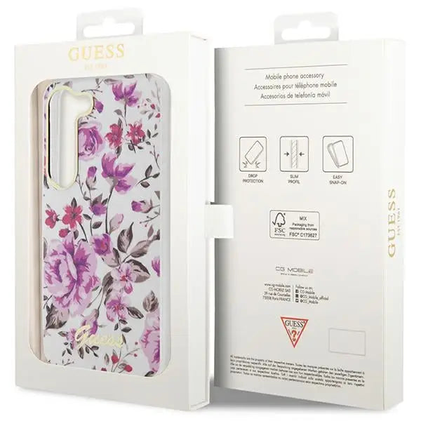 Guess GUHCS23SHCFWST S23 S911 white/white hardcase Flower Collection - Cell phone cases and covers<<<HurtelXML
