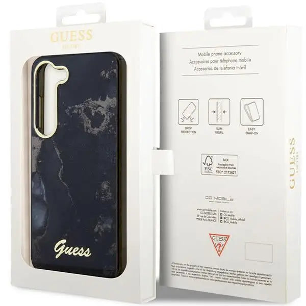 Guess GUHCS23SHTMRSK S23 S911 black/black hardcase Golden Marble Collection - Cell phone cases and covers<<<HurtelXML