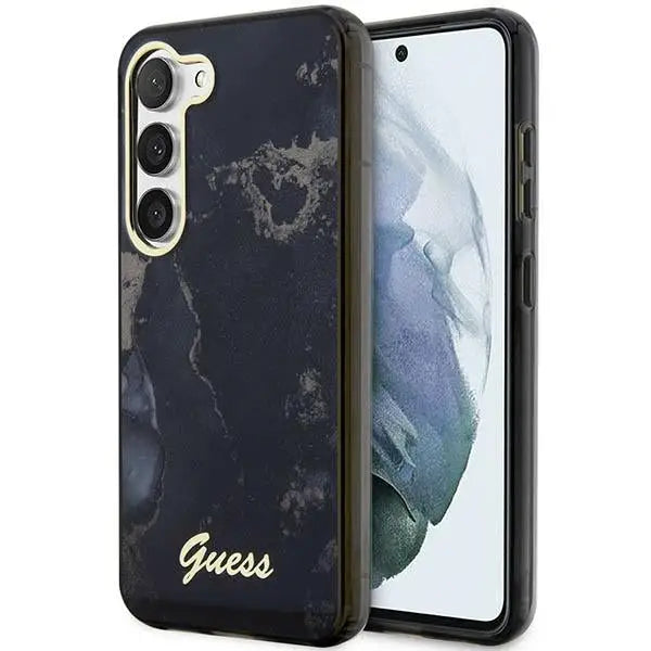 Guess GUHCS23SHTMRSK S23 S911 black/black hardcase Golden Marble Collection - Cell phone cases and covers<<<HurtelXML