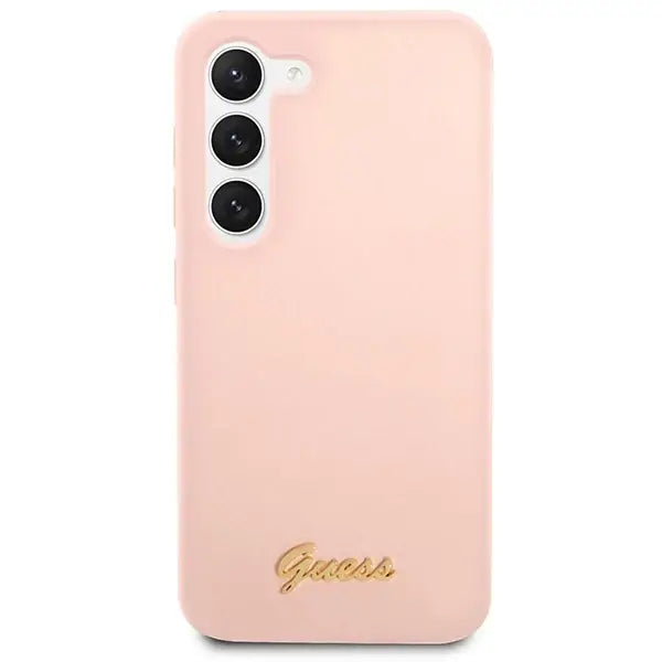 Guess GUHCS23SLSLMGPP S23 S911 pink/pink hardcase Silicone Script Metal Logo - Cell phone cases and covers<<<HurtelXML