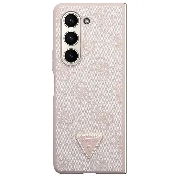 Guess GUHCZFD5P4TDPP F946 Z Fold5 case - pink Leather 4G Triangle Strass - Cell phone cases and covers<<<HurtelXML