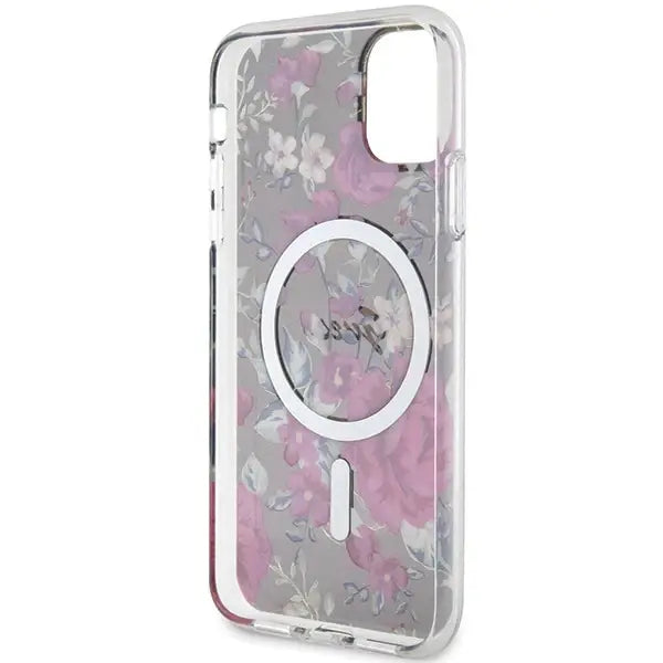 Guess GUHMN61HCFWSA iPhone 11 / Xr 6.1’’ green/khaki hardcase Flower MagSafe - Cell phone cases and covers<<<HurtelXML