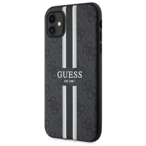 Guess GUHMN61P4RPSK iPhone 11 / Xr black/black hardcase 4G Printed Stripes MagSafe - Cell phone cases