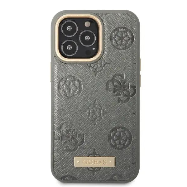 Guess GUHMP13LSAPSTG iPhone 13 Pro / 13 6.1’’ grey/grey hardcase Peony Logo Plate MagSafe - Cell phone cases