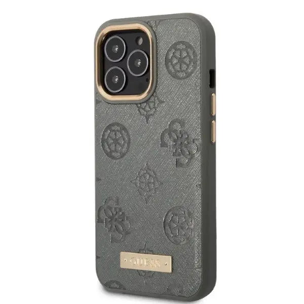 Guess GUHMP13LSAPSTG iPhone 13 Pro / 13 6.1’’ grey/grey hardcase Peony Logo Plate MagSafe - Cell phone cases