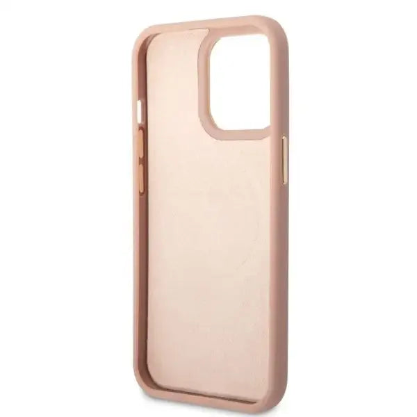 Guess GUHMP13LSAPSTP iPhone 13 Pro / 13 6.1’’ pink/pink hardcase Peony Logo Plate MagSafe - Cell phone cases