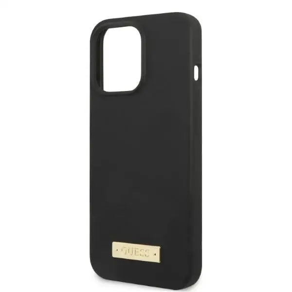 Guess GUHMP13LSPLK iPhone 13 Pro / 13 6.1’’ black/black hard case Silicone Logo Plate MagSafe - Cell phone cases