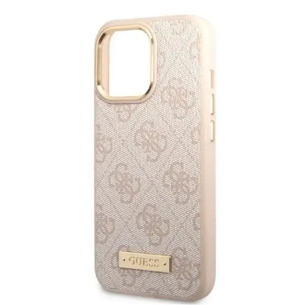 Guess GUHMP13LU4GPRP iPhone 13 Pro / 13 6.1 ’pink / pink hard case 4G Logo Plate MagSafe - Cell phone cases