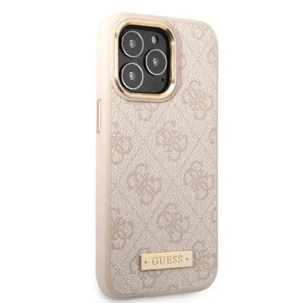 Guess GUHMP13LU4GPRP iPhone 13 Pro / 13 6.1 ’pink / pink hard case 4G Logo Plate MagSafe - Cell phone cases