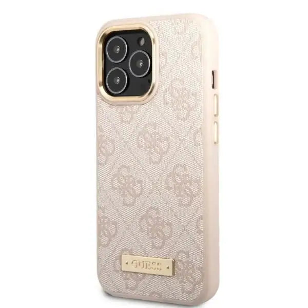 Guess GUHMP13LU4GPRP iPhone 13 Pro / 13 6.1 ’pink / pink hard case 4G Logo Plate MagSafe - Cell phone cases