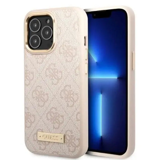 Guess GUHMP13LU4GPRP iPhone 13 Pro / 13 6.1 ’pink / pink hard case 4G Logo Plate MagSafe - Cell phone cases