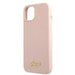 Guess GUHMP13MLSLMGLP iPhone 13 6.1’’ light pink/light pink hardcase Silicone Script Gold Logo Magsafe - Cell phone